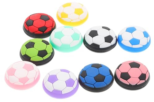 VILLCASE 10 Stück Joystick Daumenkappen für Fußball Design Nonslip Analog Stick Schutz Ergonomisch Einfache Installation Bunte Auswahl für Verbessertes Spielerlebnis