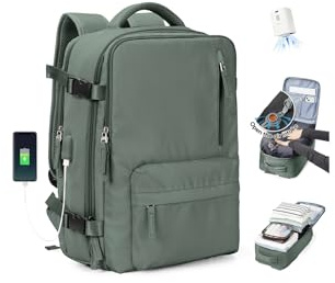 SZLX Vacuum Backpack Travel Bag with Pump Large Travel Backpack Cabin Size 40x30x20 Ryanair for Women Men Easyjet Wizzair Underseat Hand Luggage Carry on Cabin Size Flight Rucksack Fit 14 Inch Laptop