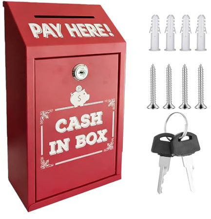 Metall-Spendenbox, Spendenbox Aus Metall Mit Schlüssel, Geldkassette Abschließbar, Sichere Vorschlagsbox Einwurfschlitz, Wandmontage Für Zuhause Büro Außentür