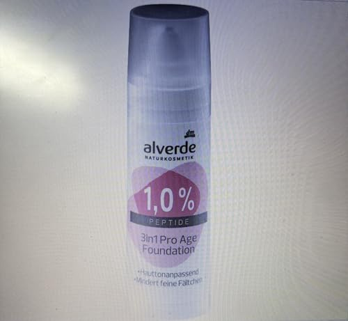 alverde NATURKOSMETIK Foundation 3in1 Pro-Age mit 1% Peptide, 30 ml