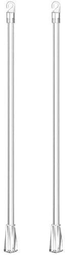 DEARMAMY 2er Set Gardinen-Schleuderstäbe Transparent – 43cm Robuste Ersatzstäbe für Vertikale Jalousien & Vorhänge – Inkl. Haken für einfache Montage & Sanftes Gleiten