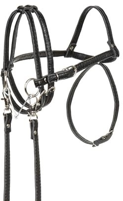 SKIPPI Bride pour Hobby Horse, Hobby Horse Accessoire pour Chevaux A3 | Noir, en Similicuir, Mors et Rênes Inclus
