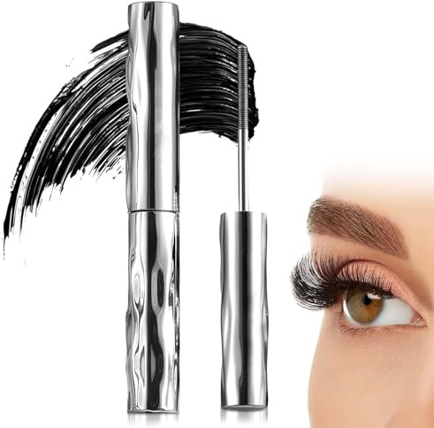 3D Curling Eyelash Iron, 2026 Neu Schwarz Metal Mascara mit Metallbürste, Wimpernserum Natürliche Länge Und Schlankes Volumen Wasserfest Schnell Trocknend Und Wischfest für Lange Wimpern (1Pcs)