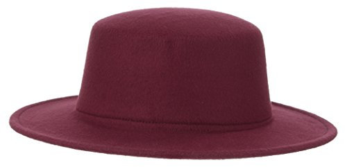 GEMVIE Herren Sonnenhut Outdoor Fedora Hut Filzhut mit Breiter Krempe Weinrot