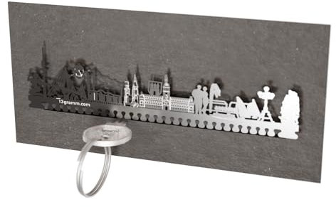 13gramm Hamburg Skyline Schlüsselbrett – praktische Schlüsselaufbewahrung mit stilvollem Stadt-Motiv – tolles Geschenk für Hamburg Fans