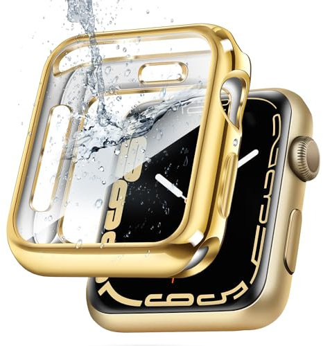 top4cus Funda de TPU suave de 38 mm, antiarañazos, ligera, protector de pantalla de 38 mm, fundas opcionales compatibles con Apple Watch Series 9/8/7 Series SE2/6/SE/5/4 Series 3/2/1, color dorado