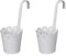 LB H&F Set 2 x Hängetopf Blumentopf zum einhängen Balkontopf Pflanztopf Balkon weiss Metall P NEO (2)