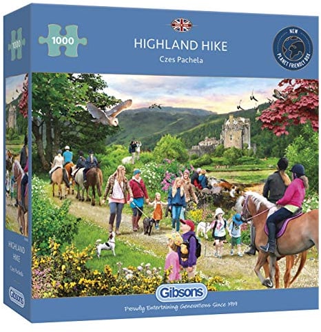 Highland Hike 1000 Piece Jigsaw Puzzle | Scotland Jigsaw Puzzle | Sustainable Puzzle for Adults | Premium 100% Recycled Board | Great Gift for Adults | Gibsons Games