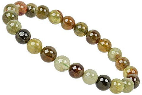 ELEDORO Grüner Granat Armband 8 mm – handgefertigtes Stretcharmband