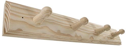 4 Pegs Wooden Door Hooks Coat Rack Hanging Storage Clothes Holder Wall Mounted Hanger | Unpainted & Untreated Plain Pine Wood