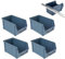 4 x Stapelbox Gr.3 + Metallschiene Sichtlagerkasten Set Wandhalterung Lager Stapel Box Sortiment Kasten Werkstatt