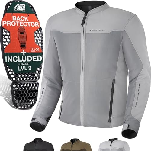 SHIMA OPENAIR Chaqueta Moto Hombre | Ligera y Transpirable Cazadora Moto Mesh de Verano Hombre con CE Espalda, Hombros, Codos Protecciones, Ajuste de la Anchura (Gris, XL)