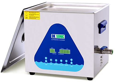 DK SONIC 15L Digital Edelstahl Ultraschallreinigungsgerät mit SEMIWAVE und FULLWAVE Modi für Reinigung von Schmuck Uhren Gläser Leiterplatten Druckköpfe Waffen Werkzeuge Teile Vergaser(15L,220V)