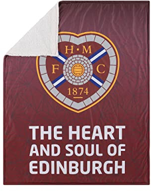 FOCO Schottische Premiership SPFL Fußball Heart of Midlothian Fan Sherpa Plüsch Überwurf Decke