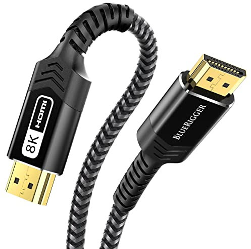 BlueRigger 8K HDMI Cable 5M (8K 60Hz, 4K 120Hz, 48Gbps, Certified Ultra High Speed, eARC, HDR10, HDCP 2.3/2.2, DTS:X) - 8 K HDMI 2.1 Compatible with PS5, PS4, Xbox Series X/S, RTX 3080/90, HDTV