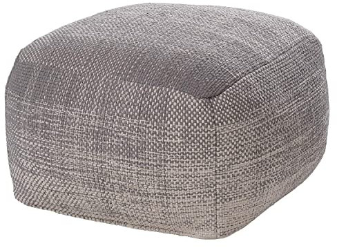 Home4You Sitzpouf - Grau - Webstoff - 50 x 50 cm - mit Farbverlauf