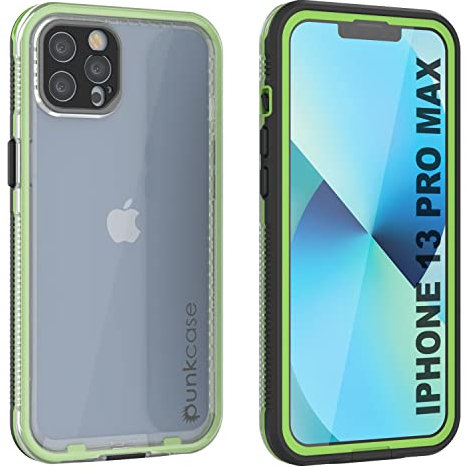 Punkcase for iPhone 13 Pro Max Waterproof Case [Aqua Series] [Slim Fit] [IP68 Certified] [Shockproof] [Dirtproof] [Snowproof] Armor Cover W/Clear Back for iPhone 13 Pro Max (6.7) [Black]