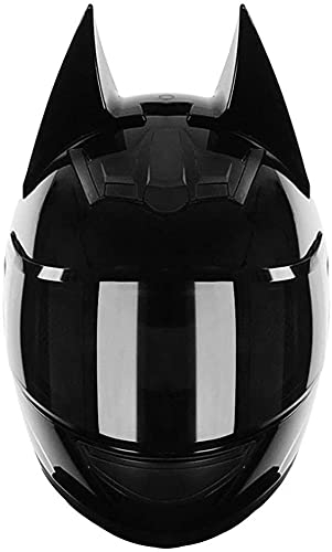 Motorradhelm Mit Katzenohren Für Frauen Motorrad-Integralhelme ECE-Zugelassener Integral-Motorradhelm Unisex-Erwachsenenhelm Standard-Klappvisiere Leichtes Design A,M=54-56CM