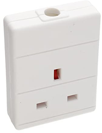 kenable 13A Mains Power UK Rewireable Single Gang 1 Way Extension Socket White
