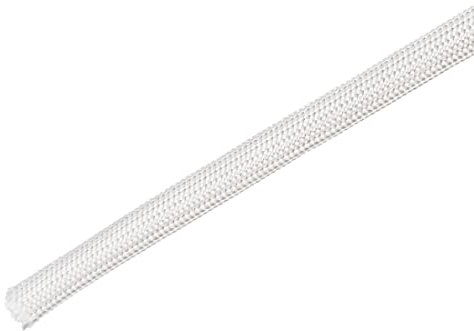 PATIKIL 9.8Ft-5mm Isolamento Treccia Manica, Alta TEMP Fibra Vetro Manica per Filo Protezione Bianco