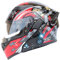 DXDRT Motorradhelm Bluetooth Modular Full Face Helm Flip Up Up Dual Visor Voice Zifferblatt Freisprechanruf Eingebauter FM-Helm Für Scooter Moped Motorrad Erwachsene Männer Frauen Frauen,Ninja,XXL