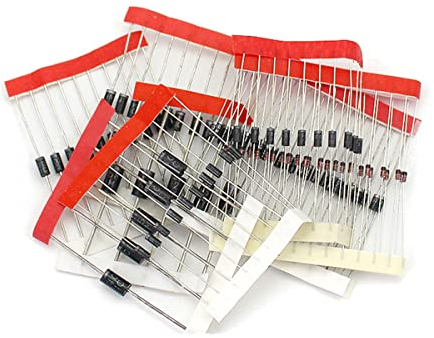 Hailege 100pcs Schottky Gleichrichter Dioden Sortiment Kit mit 8 Werten 1N4148 1N4007 1N5819 1N5399 1N5408 1N5822 FR107 FR207