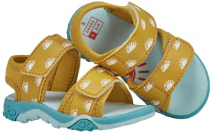 Grass & Air Kids Sandals, Ochre Yellow Colour-Changing Sandals, Childrens Summer Open Toe Beach Shoes