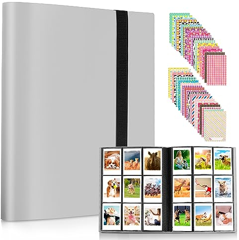 432 Pockets Mini Photo Album for Fujifilm Instax Mini 7s 7+ 8 8+ 9 11 12 25 26 50s 70 90 Film Instant Camera & Name Card (Grey)