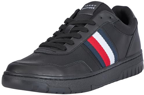 Tommy Hilfiger Herren Court Sneaker Low Top, Schwarz (Black), 40