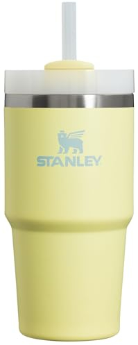 STANLEY Quencher H2.0 FlowState - Vaso aislado al vacío de acero inoxidable con tapa y popote para agua, té helado o café, batidos y más, pomelo, 20 onzas