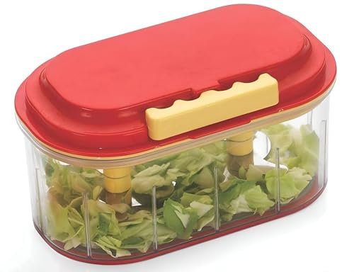 VISHWA IMPEX HouseNew Double Blade Vegetable and Nut Chopper with Two Blades, Fruit and Vegetable Bowl