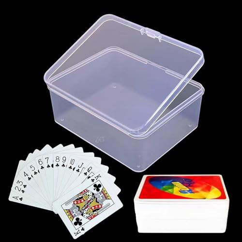 DKAOVH 4 x Kunststoff-Spielkarten-Aufbewahrungsbox, UNO-Kartenetui, Spielkarten-Box, Spielkartenetui mit hoher Kapazität (keine Karten)