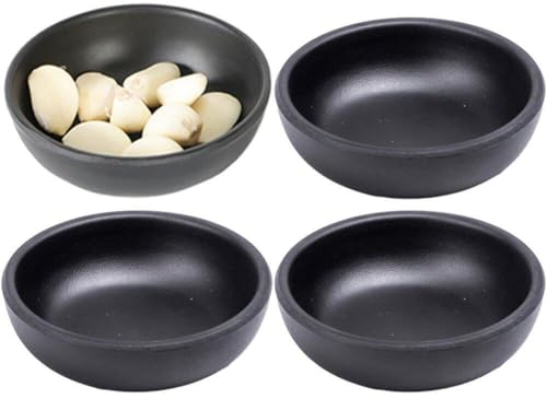 4 Uds. Platos para Salsa De Soja, Plato para Salsa De Sushi Wasabi, Cuencos para Inmersión Negros, Plato para Condimentos, Vajilla, Accesorios De Cocina