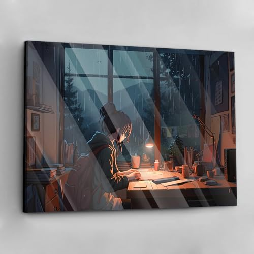 Acrylglas Pop Art Graffiti Lofi Mädchen Schlafzimmer Anime Wand Abstrakt Wandbilder Glasbilder Wohnzimmer Schlafzimmer Büro Wanddekoration Deko XXL günstig (Acrylglas auf Metall, 40x30 cm)