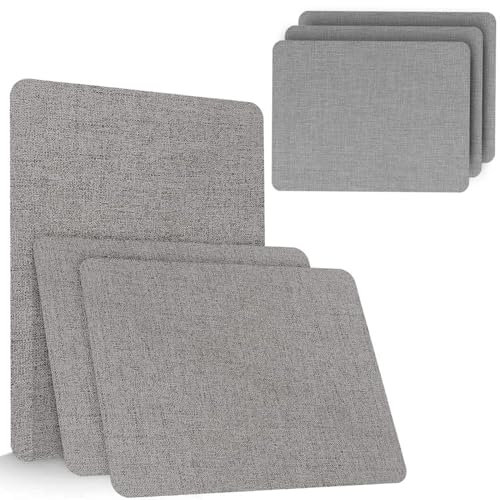 Flicken Selbstklebend Stoff, Leinenstoff-Reparaturflicken, Selbstklebender Stoff, für Sofas, Reparieren Sie Löcher, Autositze, Kopfteile, Vorhang, Risse, Verbrennungen, Kunsthandwerk, Grau