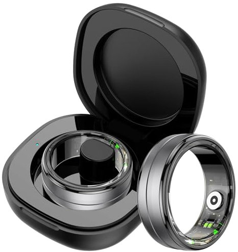 Smart Rings for Men Women, Fitness Ring Heart Rate Monitor Sleep Tracker Blood Oxygen, Health Ring Pedometer Calories Step Counter, IP68 Waterproof Smart Ring for Android iOS Phones