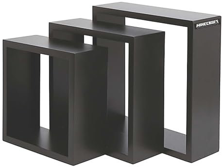 phoenix group AG MINECARFT - Wandregale, 3er Set, 3 Würfel in verschiedenen Größen, Schwarz