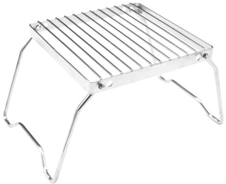 FYOBOT Folding Campfire Grill Portable StainlessSteel Camping Grill Grate Gas Stove Stand Outdoor Wood Stove Stand BBQ Grill Easy Install