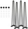 MINGLIN 4pcs 86cm DIY Pieds de Table en Métal,Hairpin Legs,Diamètre 12mm Pieds de Meuble,Pieds de Table en Épingle à Cheveuxpour Table Basse/Table de Salle à Manger/Meubles/Armoire/Canapé
