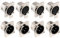 Greluma 8 pièces Connecteurs XLR mâle/femelle, fiche/prise à 3 broches pour montage sur panneau pour microphone et haut-parleur, contacts en cuivre nickelé, boîtier en métal