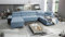 All4All Ecksofa mit Schlaffunktion Margo VI 360x221 cm - Schlafsofa mit Bettkasten - Wohnlandschaft in U-Form - XXL Sofa - Seite Links - Gewebe - Blau - Modern 26