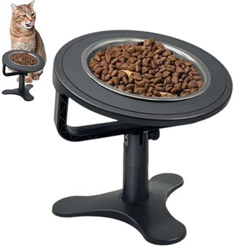 Elevated Cat Food Bowls - Elevated Tilted Cat Food Bowl, Raised Cat Bowls | Dog Bowls with Upgraded Slow Feed, Elevated Cat Food Bowl