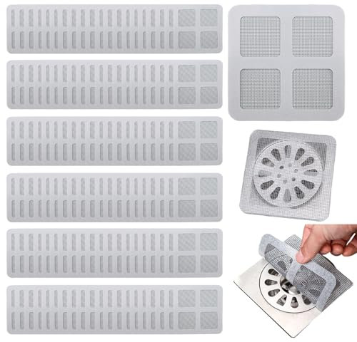 KATIMI 120PCS Rejilla Desague Ducha, 10 × 10 cm Atrapapelos Ducha, Ducha con Recogedor de Pelo para Evitar obstrucciones, Colador de Ducha de Desagüe para Accesorios de Baño Cocina