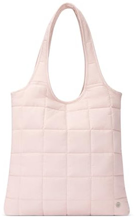 WESTBRONCO Puffer Schultertasche für Damen, gesteppt, Hobo-Tragetaschen, leichte Puffy Handtaschen, Arbeitstasche mit Laptopfach, Pink, 15 x 15 x 12.2