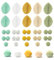 Lot de 40 perles silicone feuilles rondes hexagonales