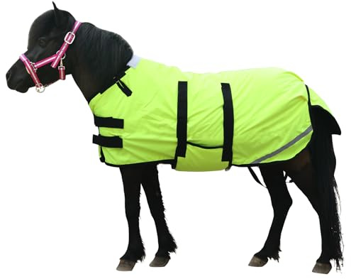 300D Pony Shetty Pferdedecke 150g/m² – Leichte Winterdecke Outdoor | Wasserabweisend & Atmungsaktiv, Reißfest, Verstellbarer Brustverschluss & Bauchlatz für Sicheren Halt, Ideal für Kalte Tage