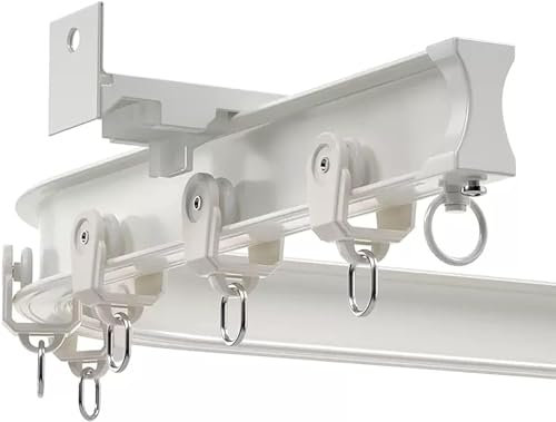 SSDDLZEQ 1-12 m/3-40 ft Lange biegbare Vorhangschienen und Beschläge, Flexible Gebogene Vorhangschiene zur Wandmontage als Raumteiler Beschläge(Bianco,10m/32.8ft)