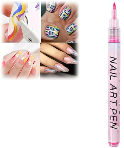 Nail Art Pens Set,Nail Point Graffiti Dotting Pen,Nail Drawing Pen,Drawing Painting Liner Brush for DIY Nail Art,Waterproof Nail Polish Pens,Quick-Drying Nail Point Graffiti Dotting Liner Pen(pink)