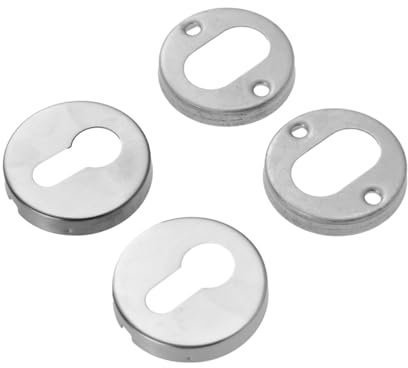 Housoutil Edelstahl-schlüssellochabdeckung Mit Schrauben Langlebiger Zylinderschloss-schutz Rostresistent Hitze Kälteresistent Kompatibel Als Türschloss Türschlagblenden Silber Abnehmbar