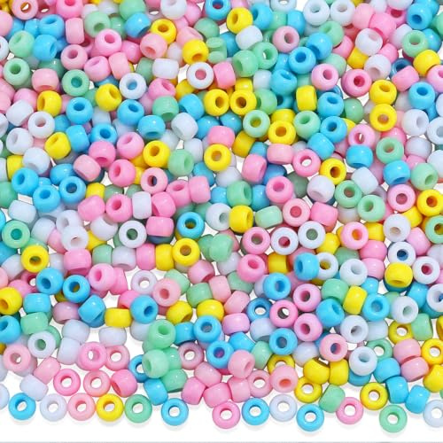 GUJOXILA Pastell-Pony-Perlen, Großpackung, 1000 Stück, Kandi-Perlen für Armbandherstellung